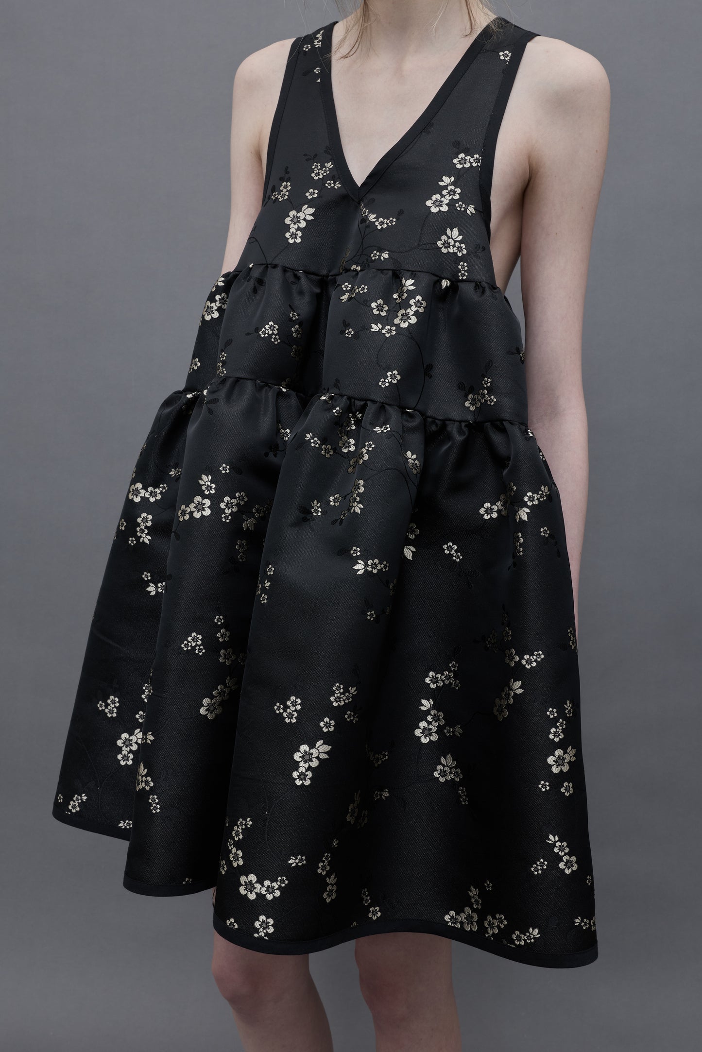 Black Jacquard Bell Dress