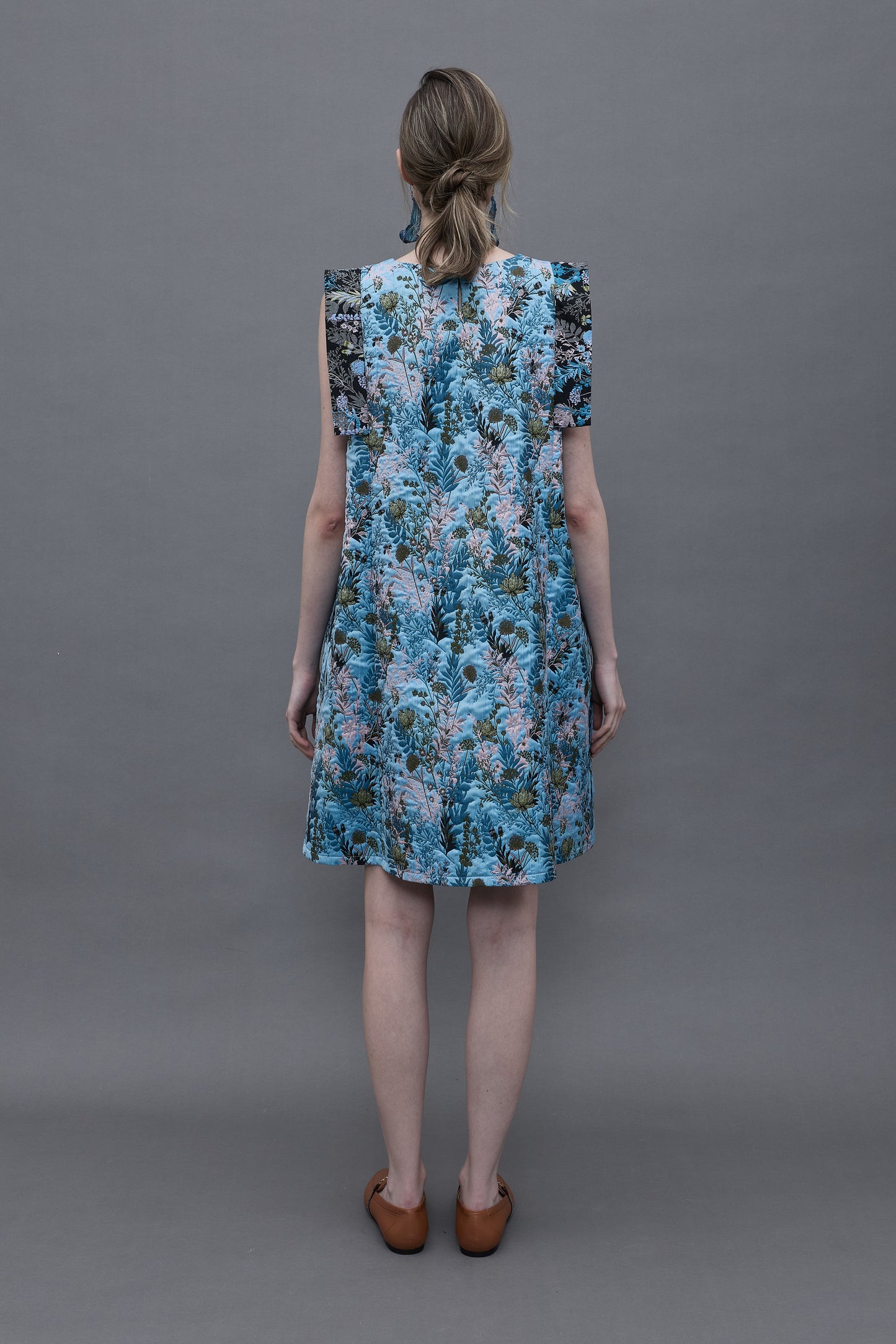 Floral Jacquard Sleeveless Dress
