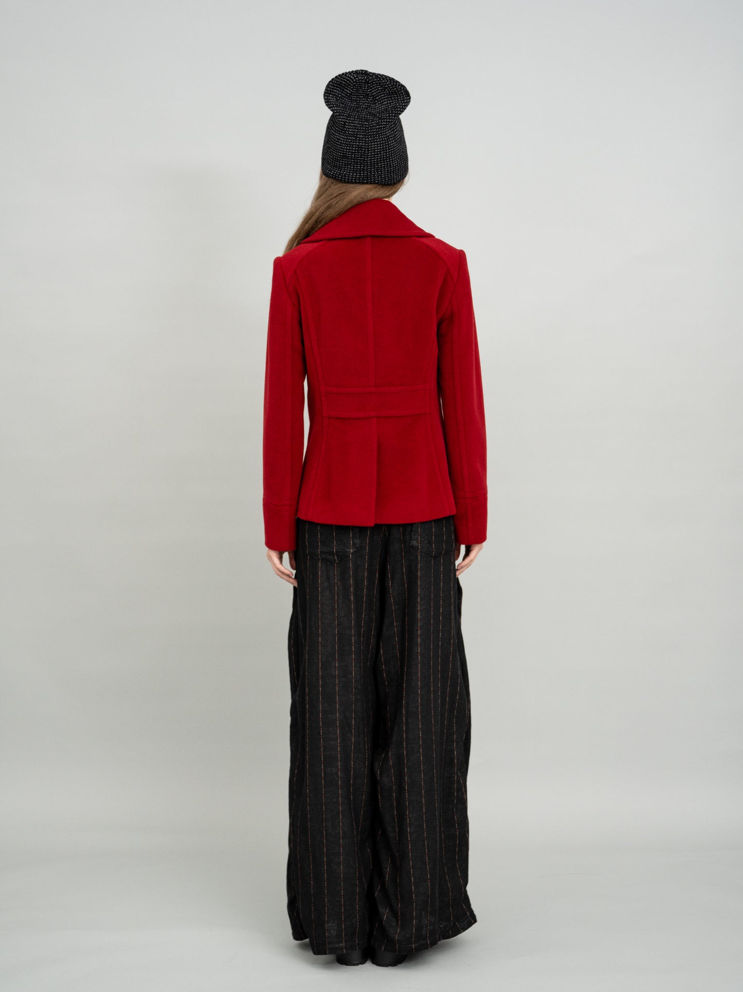 Crimson Double-Breasted Tailored Blazer
