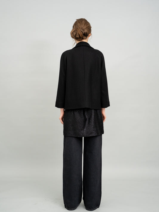 Classic Cropped Wool Blazer