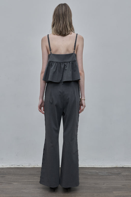 Lace-trimmed Flare Pants
