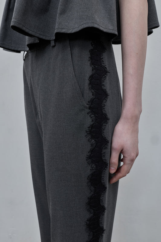 Lace-trimmed Flare Pants