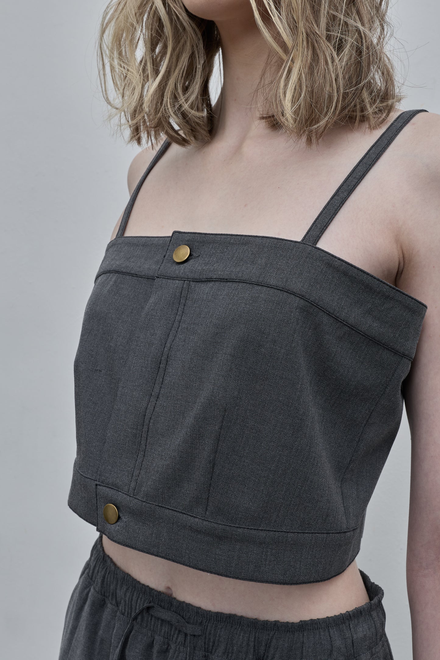 Metal Button Front Cami