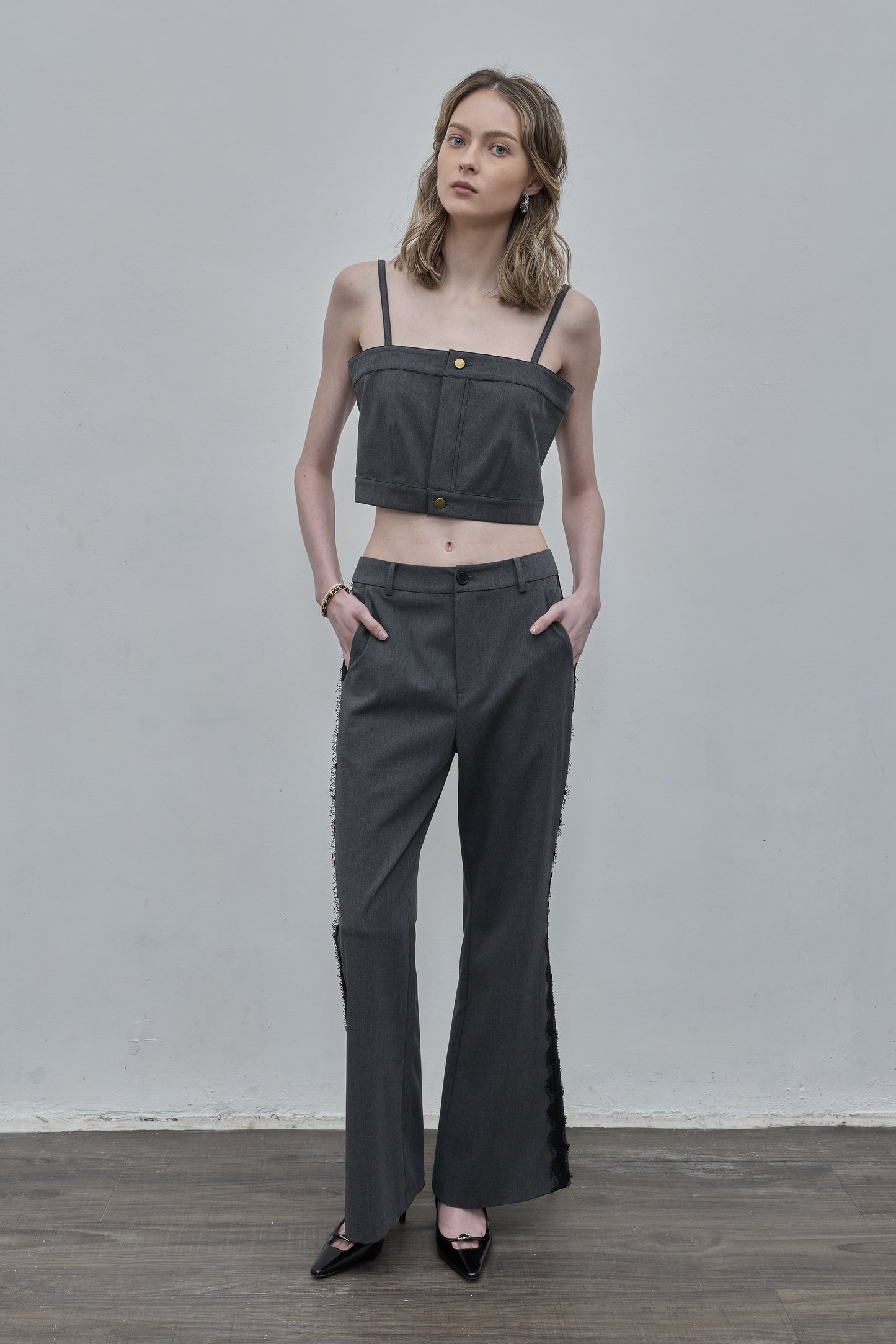 Metal Button Front Cami