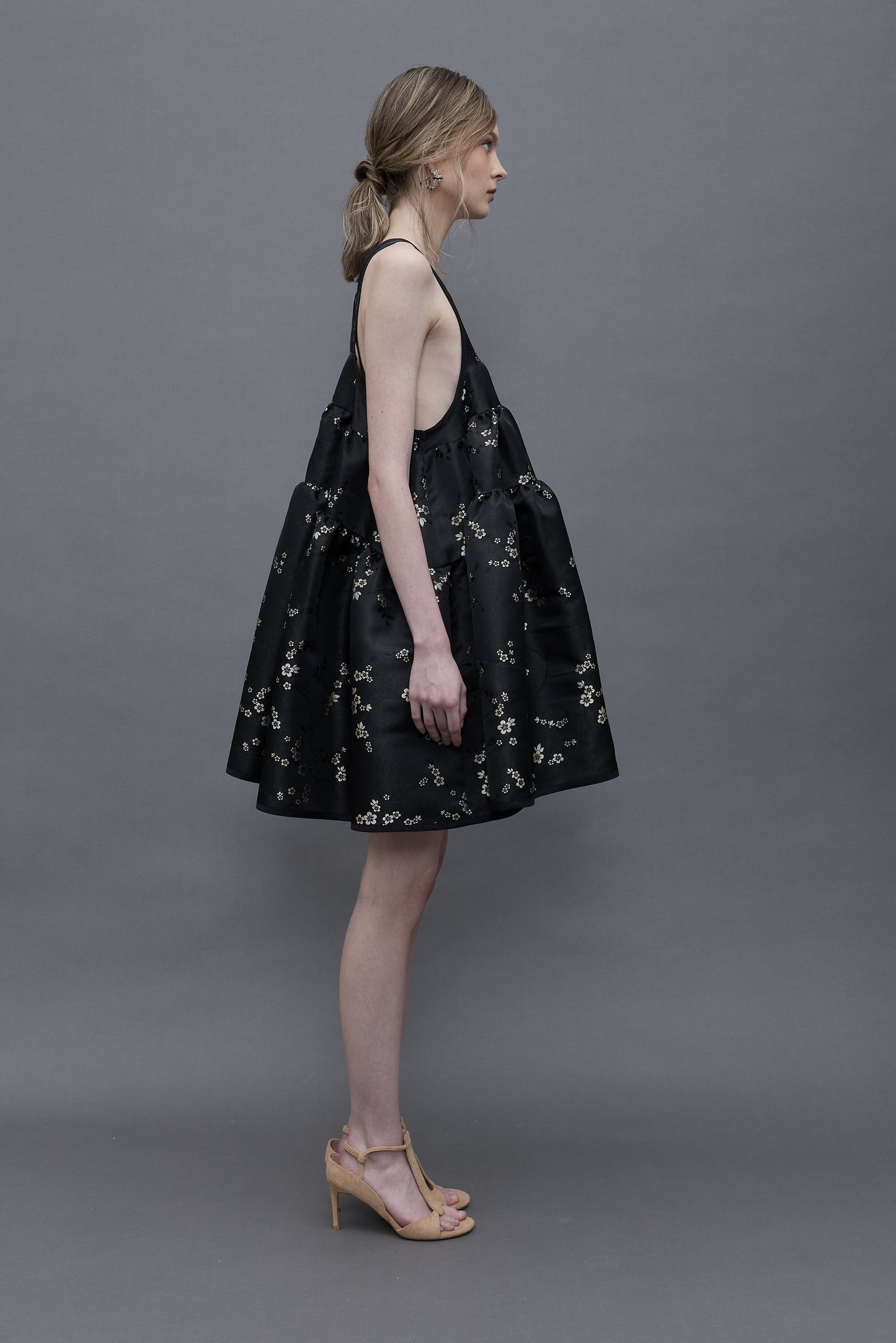 Black Jacquard Bell Dress