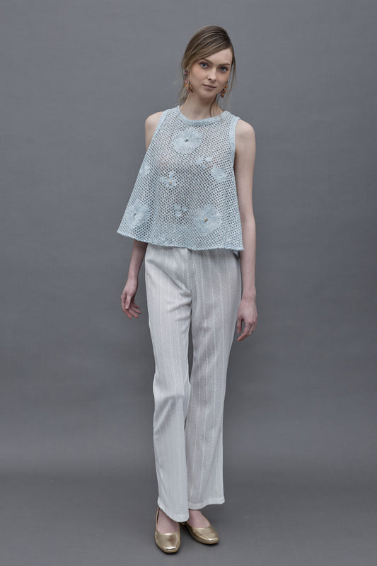 Light Blue Crochet Vest