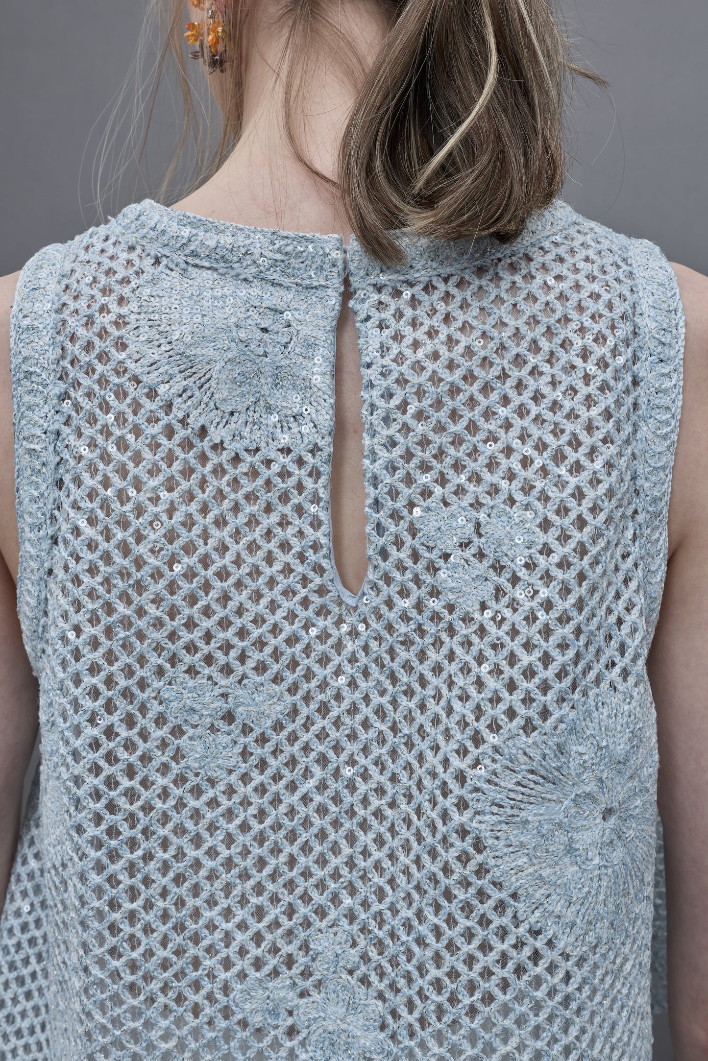 Light Blue Crochet Vest