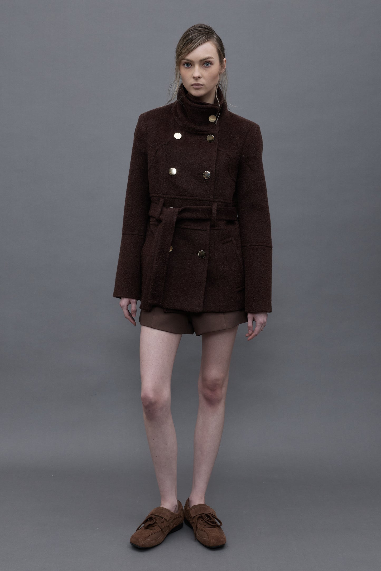 Brown Double-breasted Coat