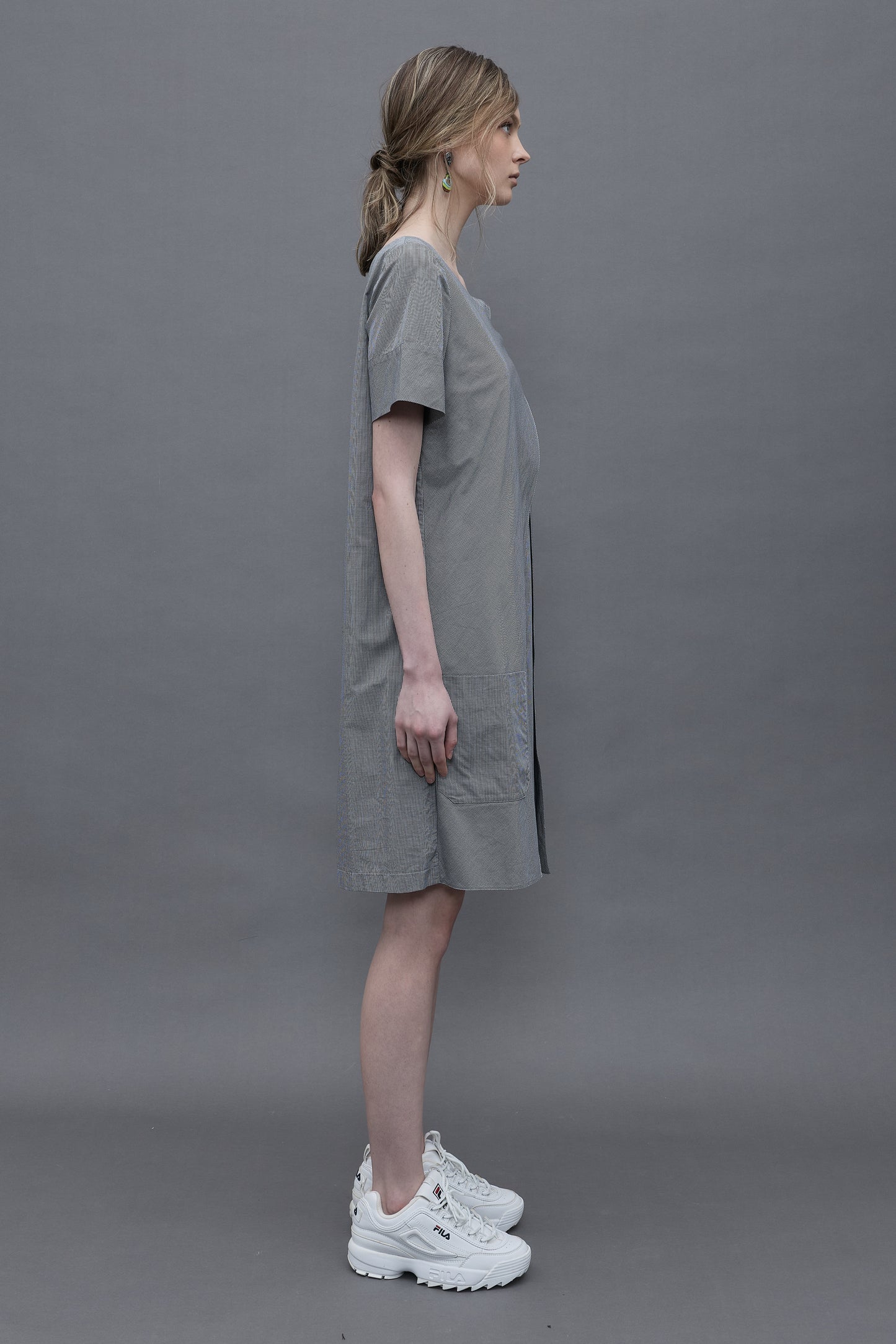Two-tone Gingham Dress
