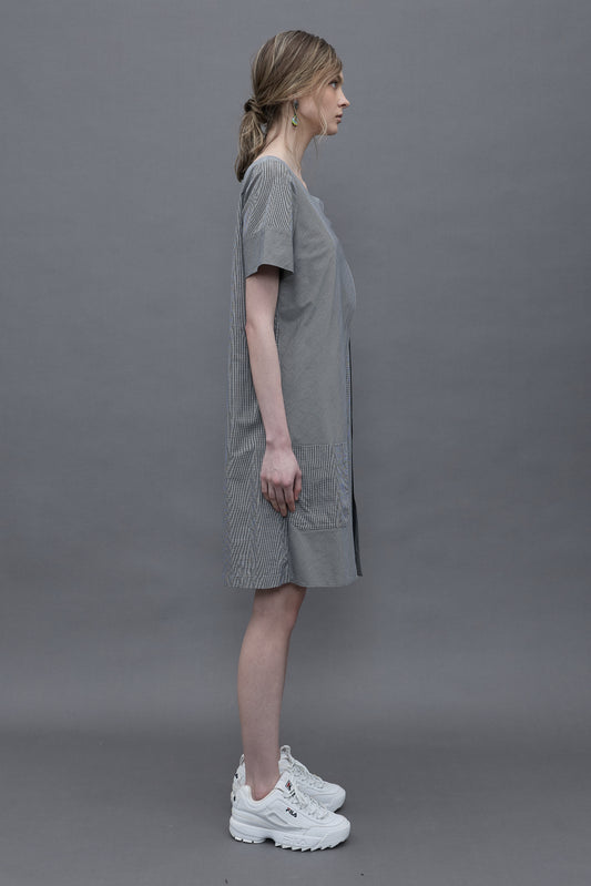 Two-tone Gingham Dress