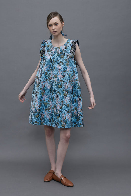 Floral Jacquard Sleeveless Dress