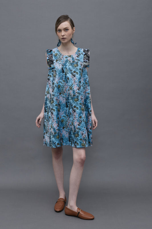 Floral Jacquard Sleeveless Dress