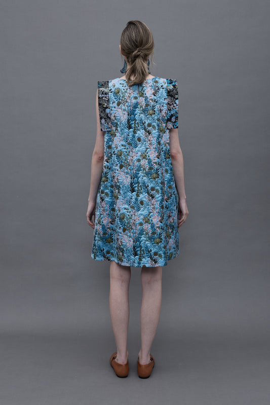 Floral Jacquard Sleeveless Dress