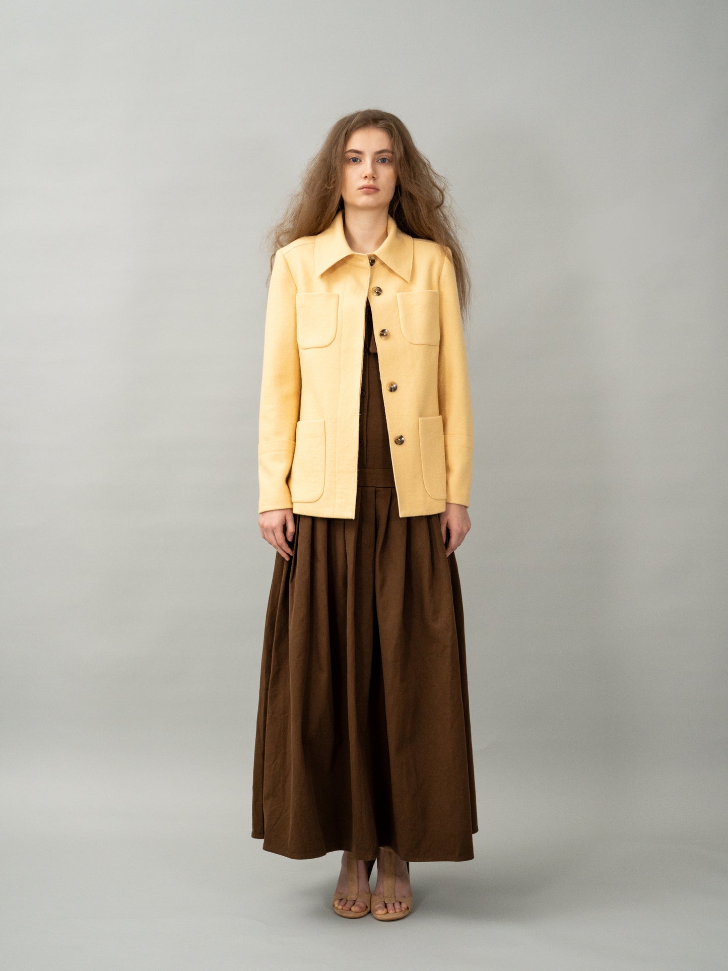 Soft Butter Beige Patch Pocket Knit Jacket