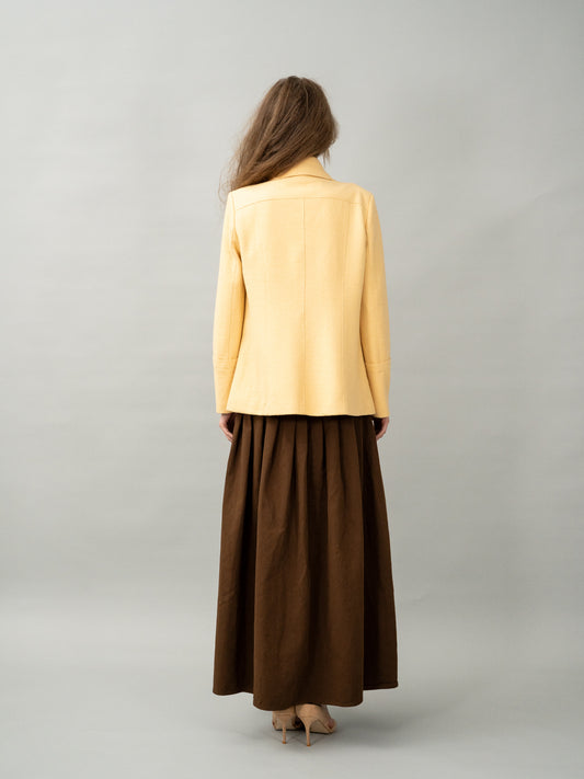 Soft Butter Beige Patch Pocket Knit Jacket