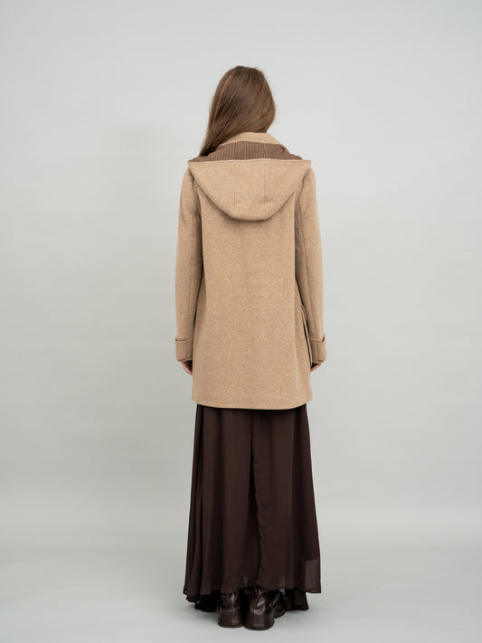Beige Panel Shoulder Utility Coat