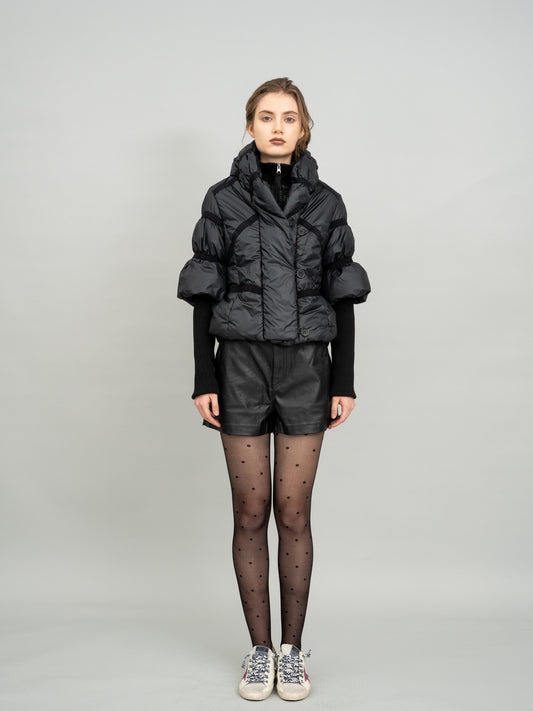 Featherlite Black Puffer Crop Jacket
