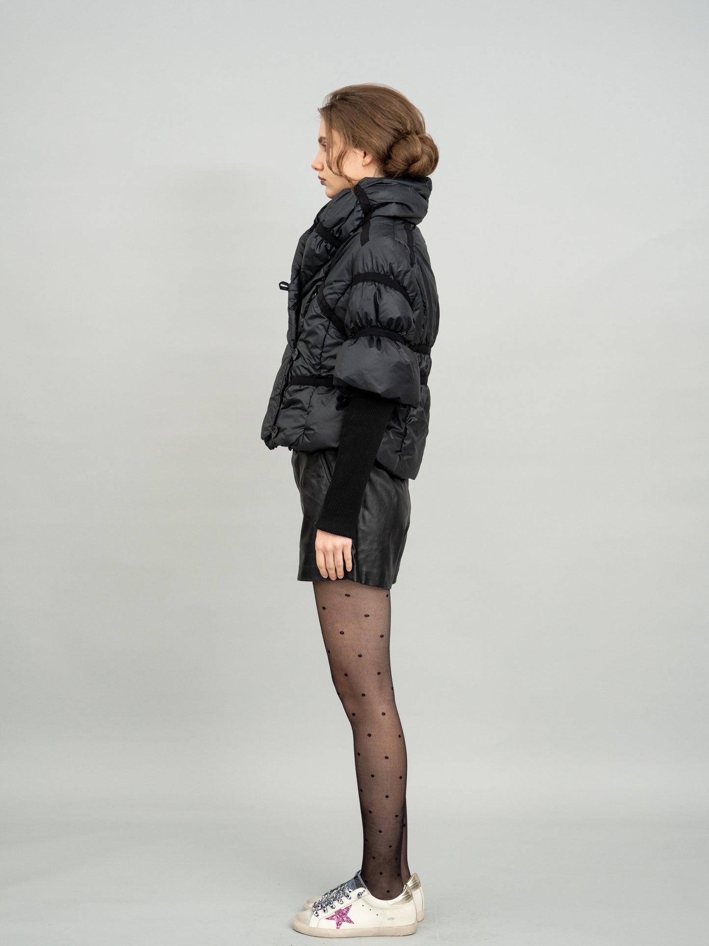 Featherlite Black Puffer Crop Jacket