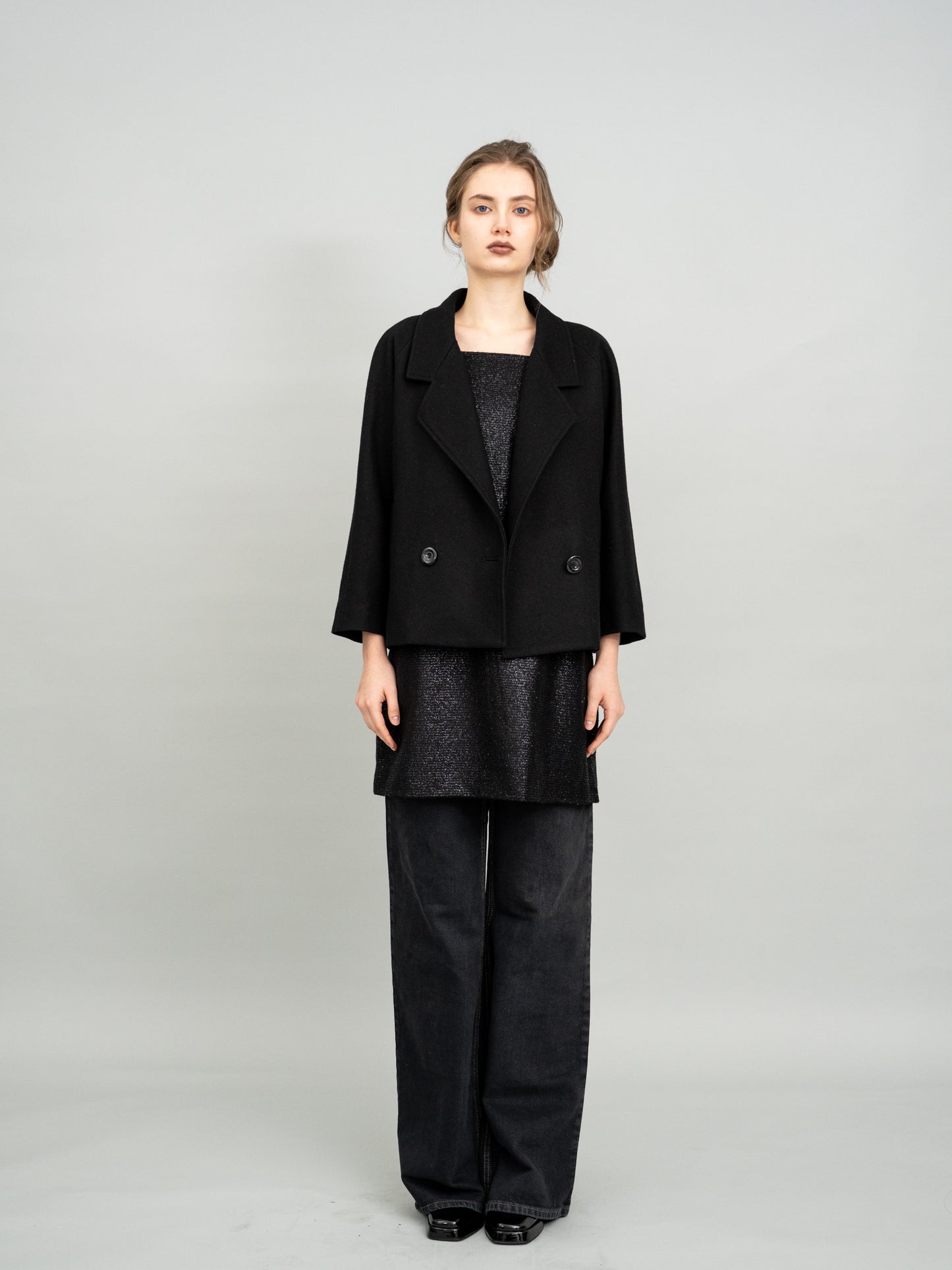 Classic Cropped Wool Blazer