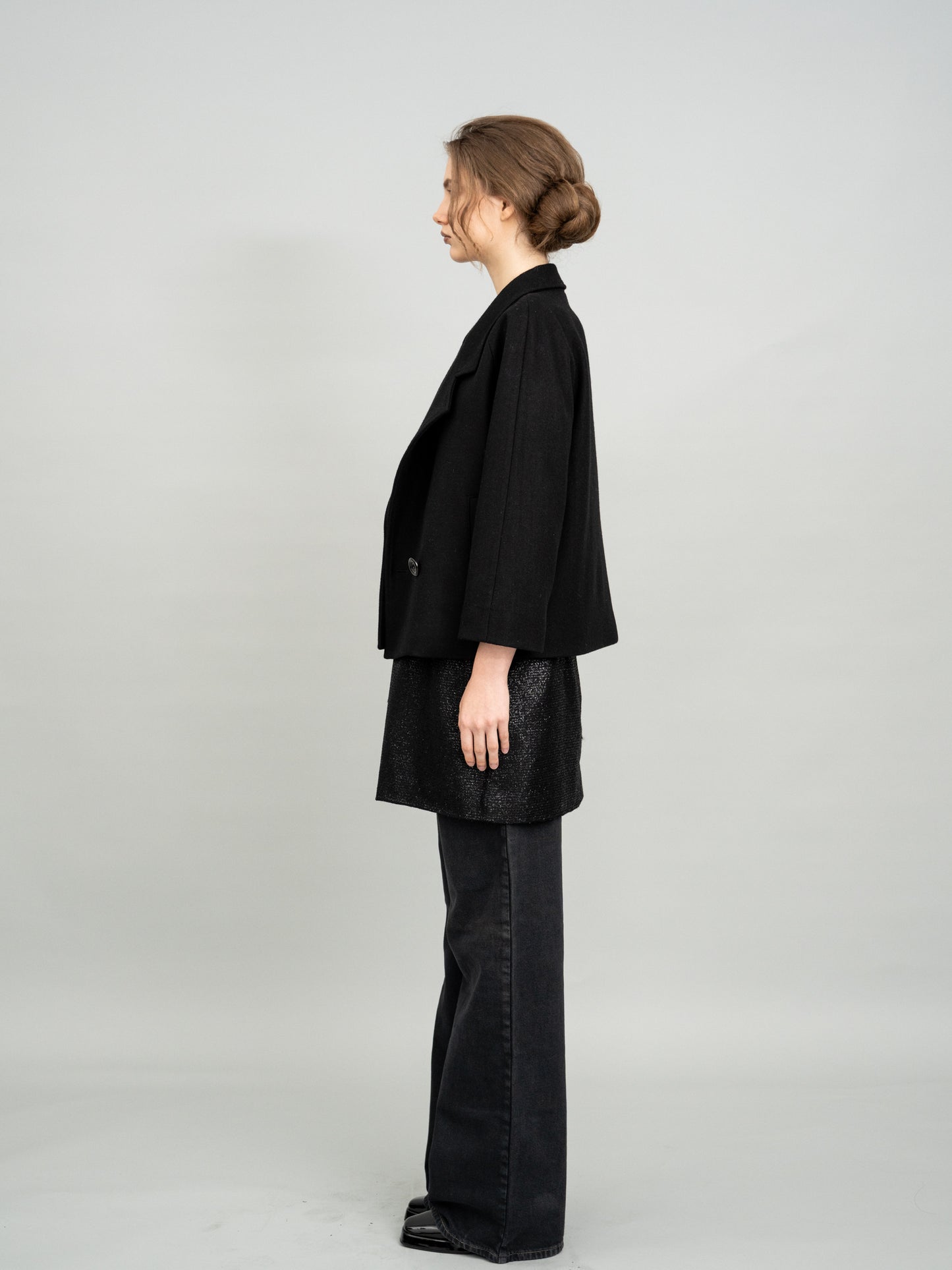 Classic Cropped Wool Blazer