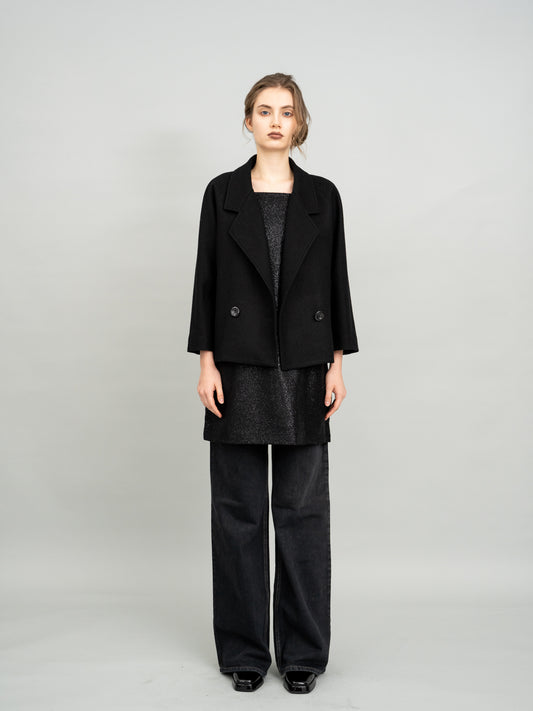 Classic Cropped Wool Blazer