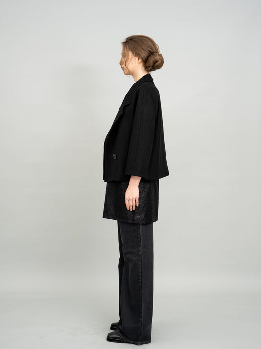 Classic Cropped Wool Blazer