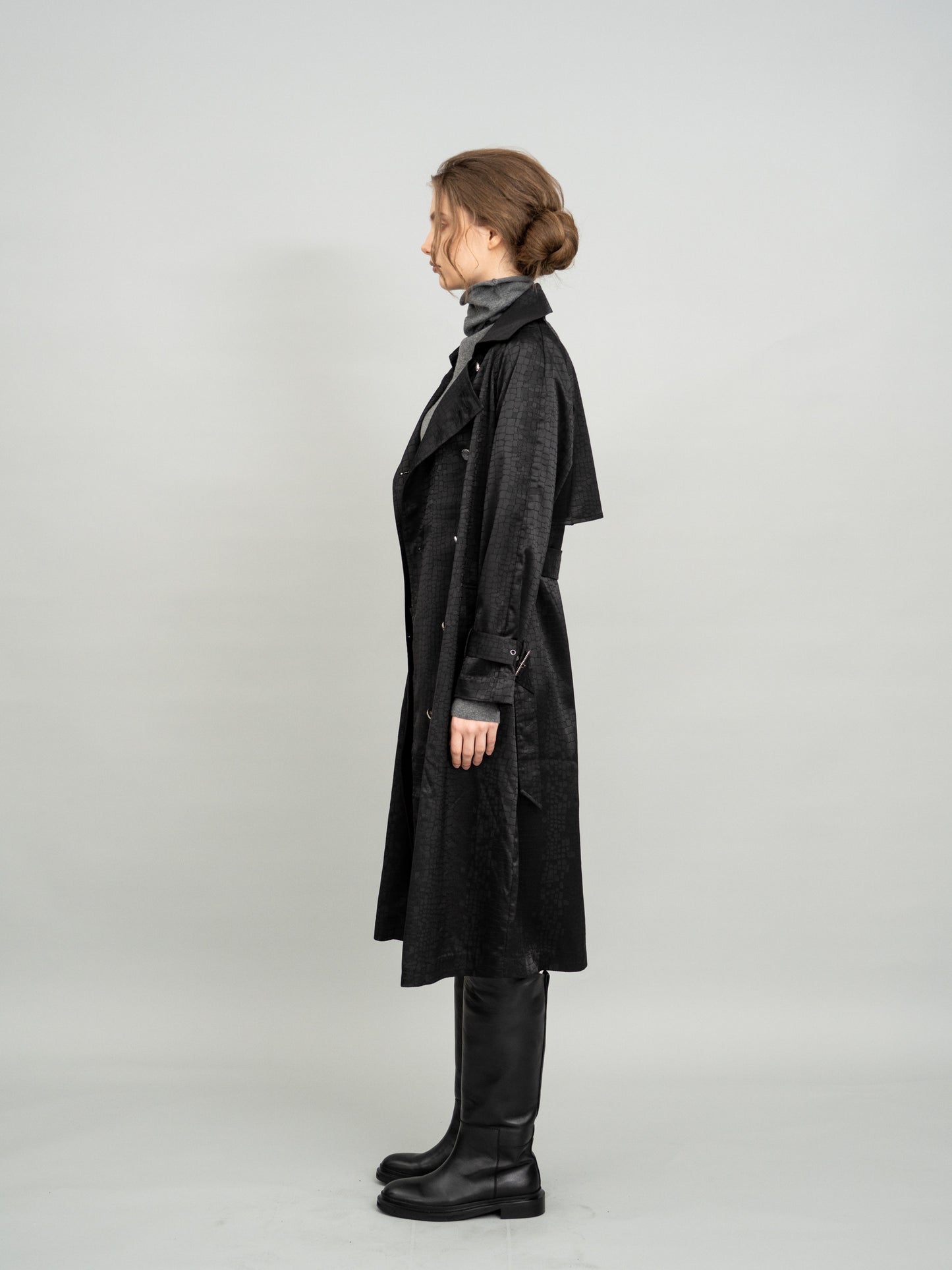 Urban Noir Shimmer Trench Coat