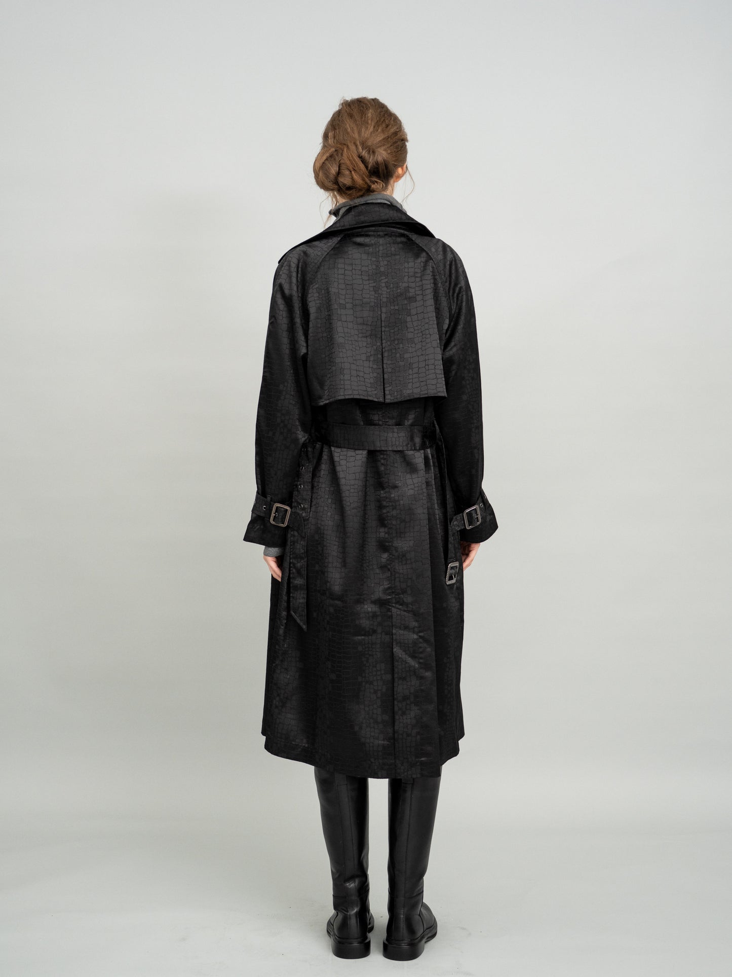 Urban Noir Shimmer Trench Coat