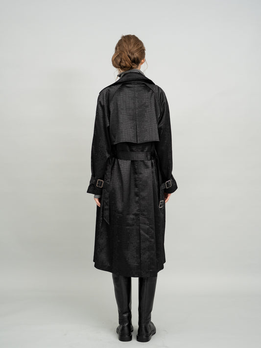 Urban Noir Shimmer Trench Coat