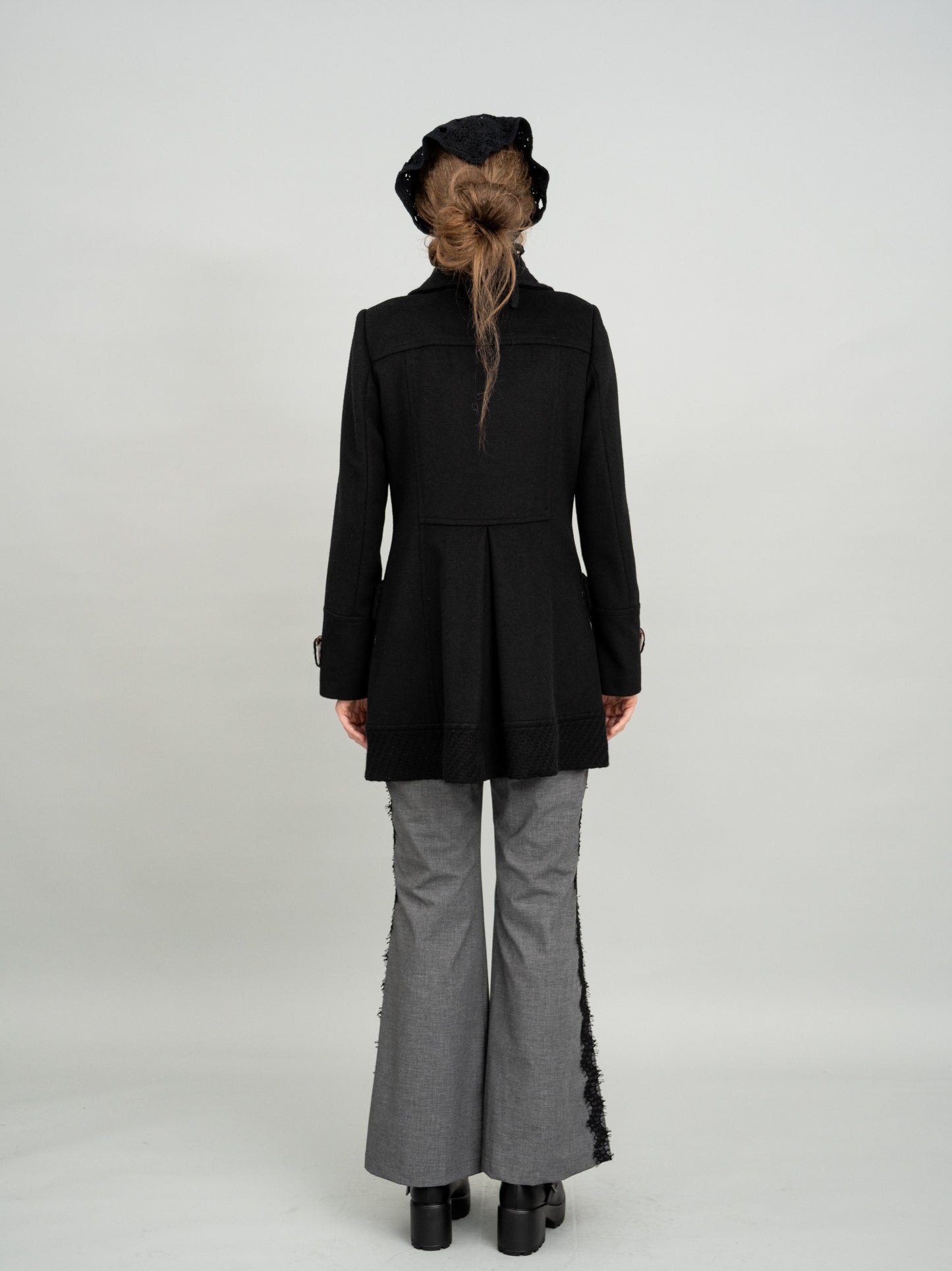Noir Velvet Peacoat