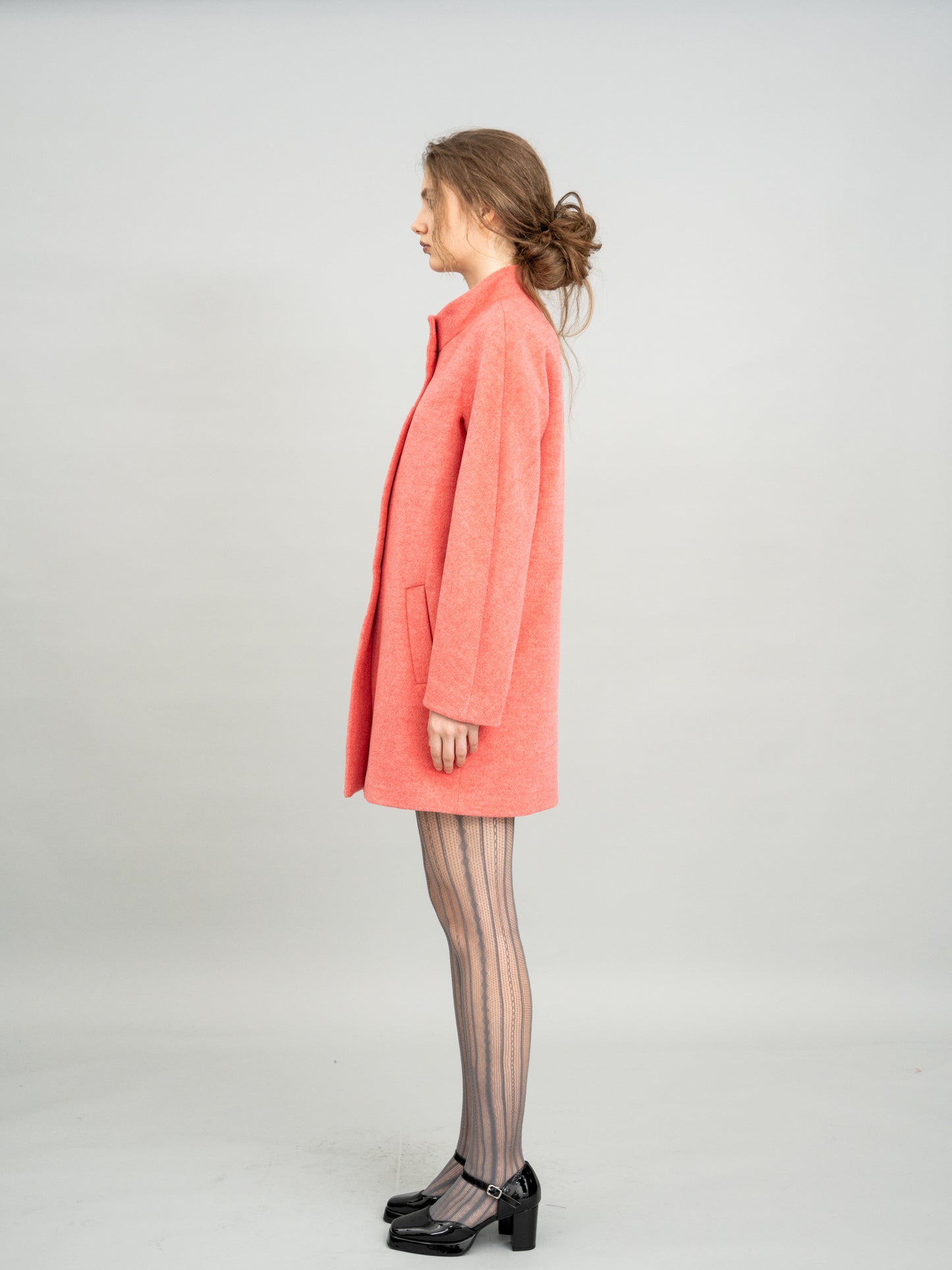 Coral Wool Coat