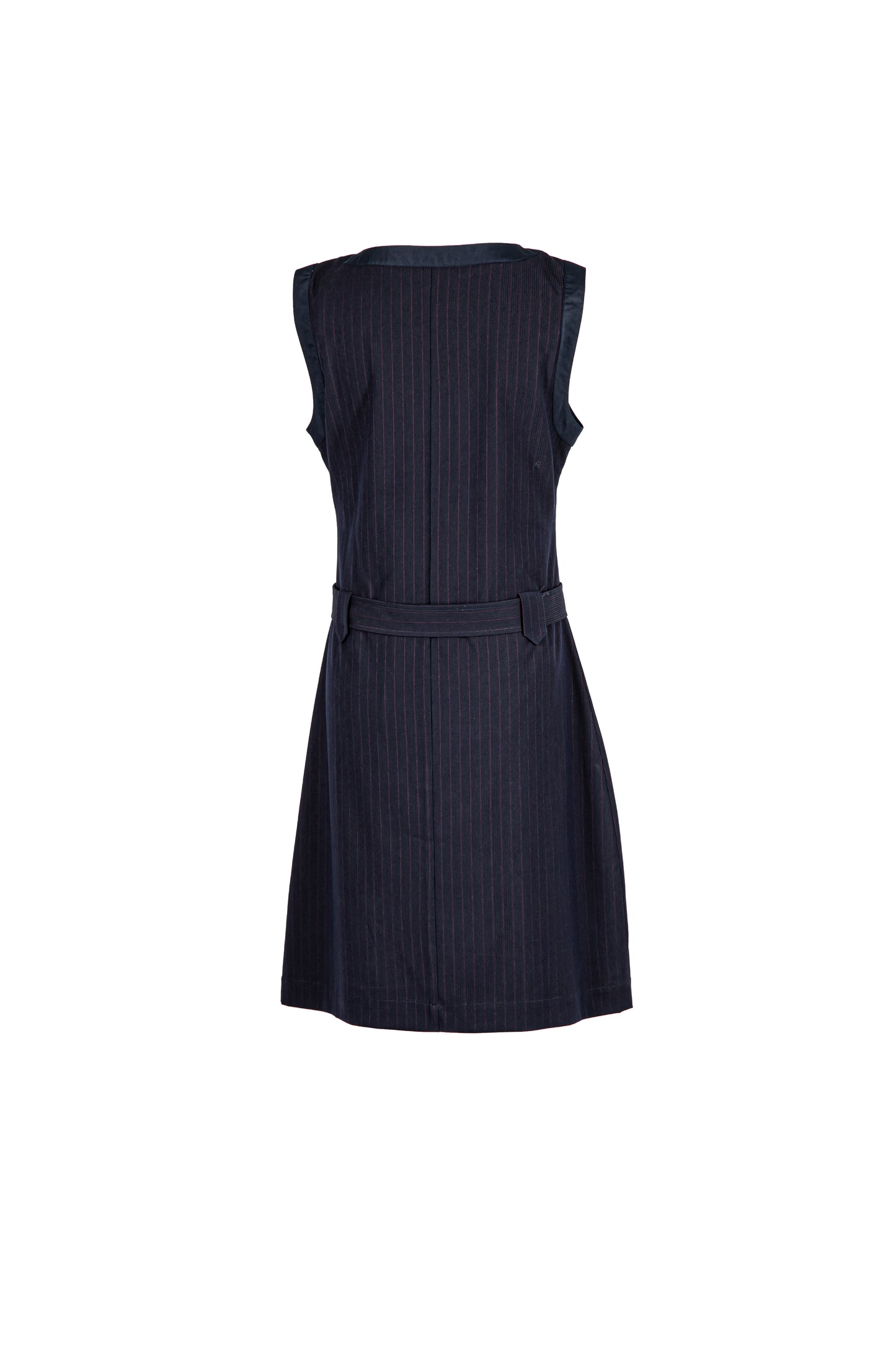 Belted Pinstripe Dress