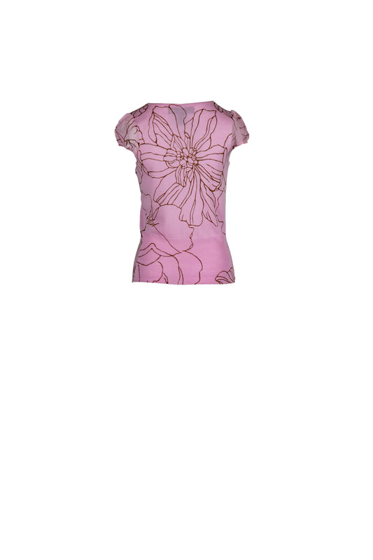 Printed Wool Top (Pink)