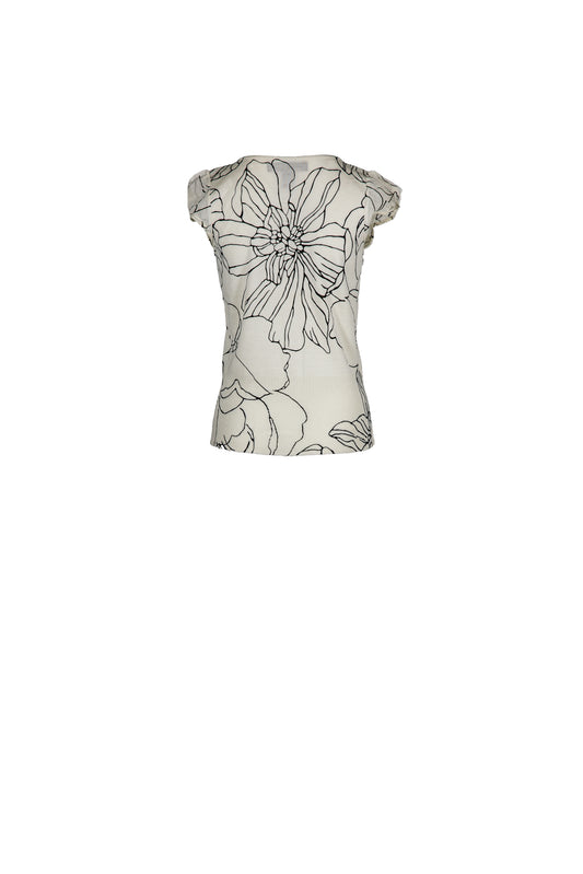 Printed Wool Top (White)