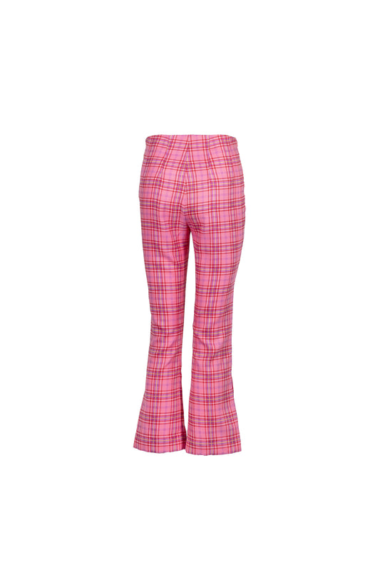 Checked Flare Trousers