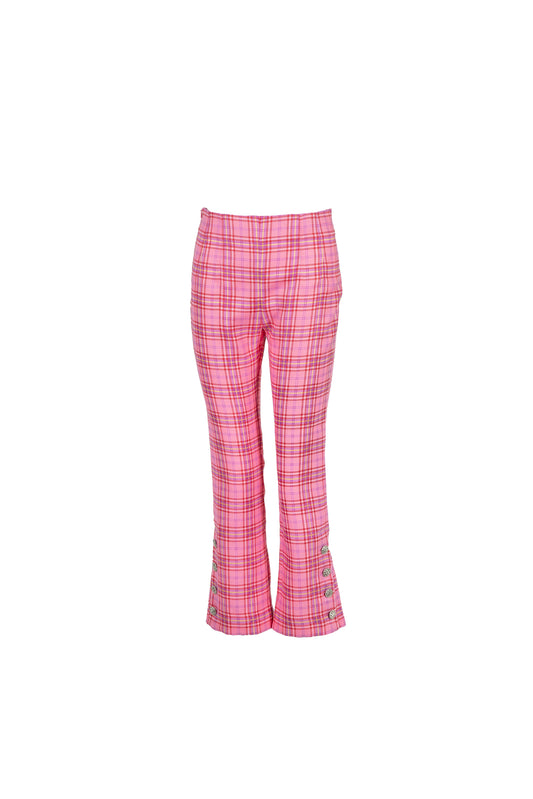 Checked Flare Trousers