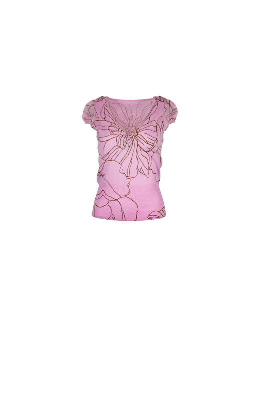 Printed Wool Top (Pink)