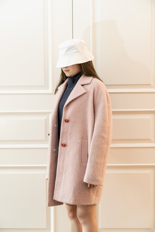 Wool-blend Coat (Baby Pink)