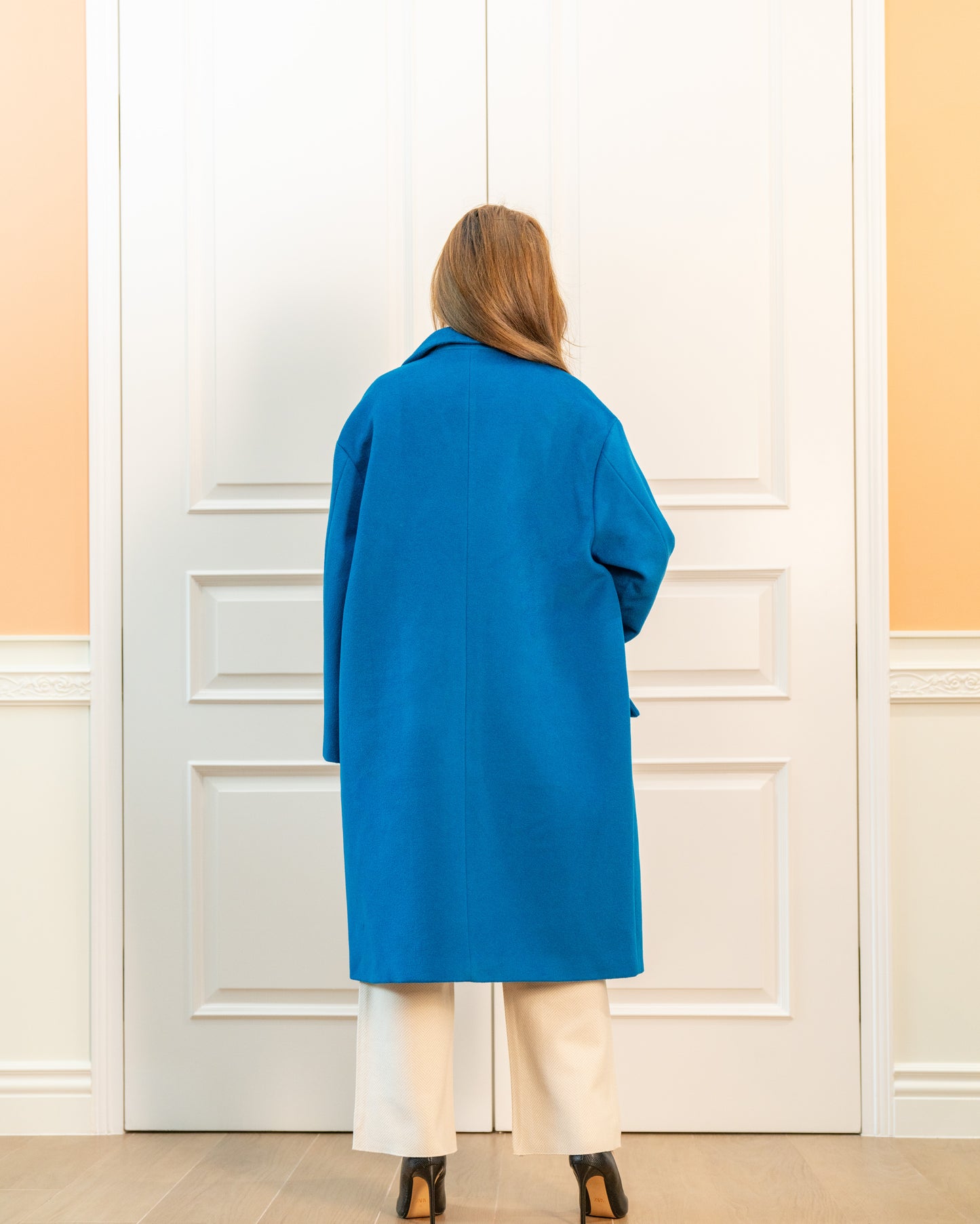 Relaxed Fit Wool-blend Coat - French Blue