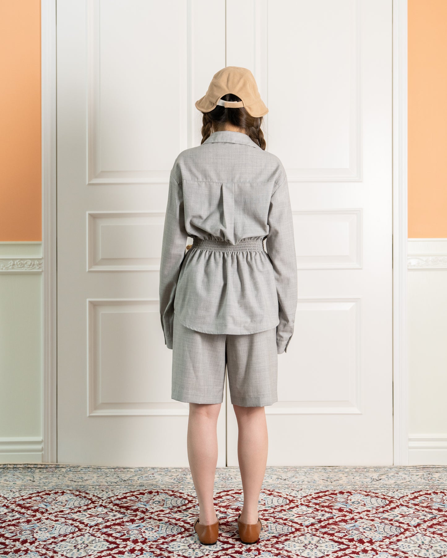 Smocked Wool Shirt