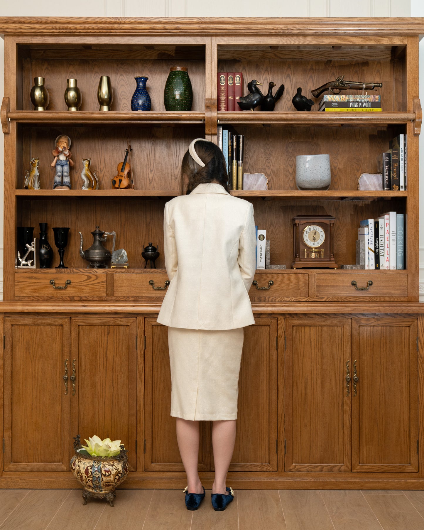 Wool-blend Lurex Pencil Skirt