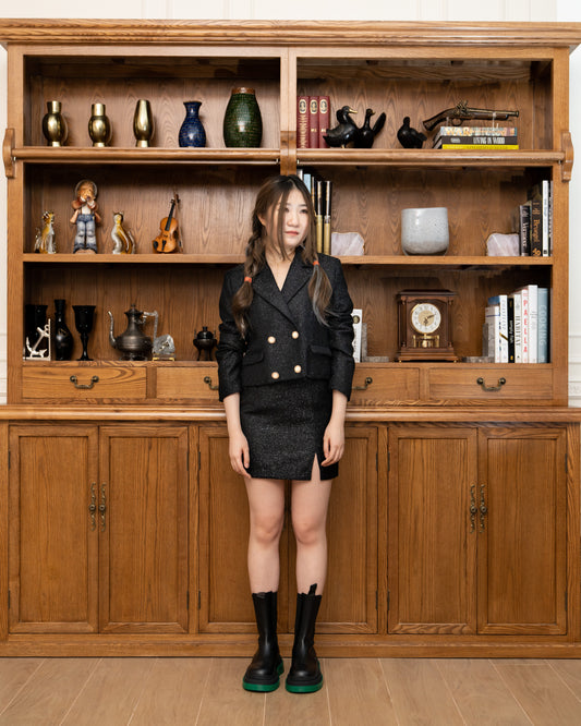 Cropped Double-breasted Wool-blend Lurex Jacket