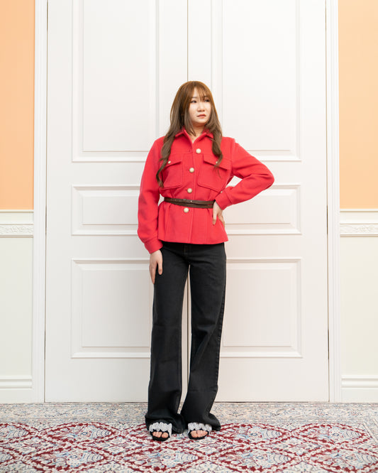 Wool-blend Jacket - Deep Pink Fuchsia