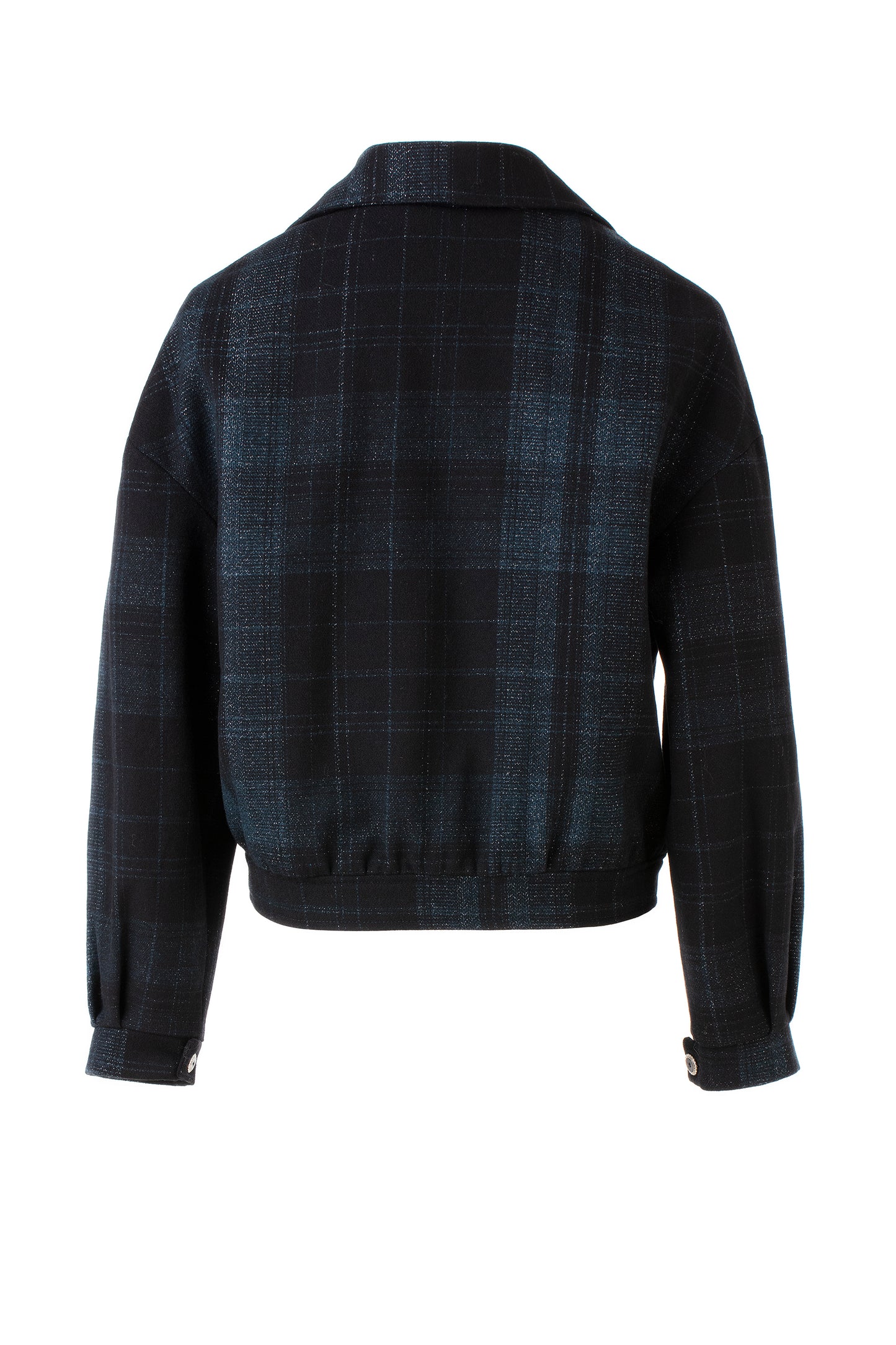 Wool-blend Dropped Shoulder Jacket with Metallic