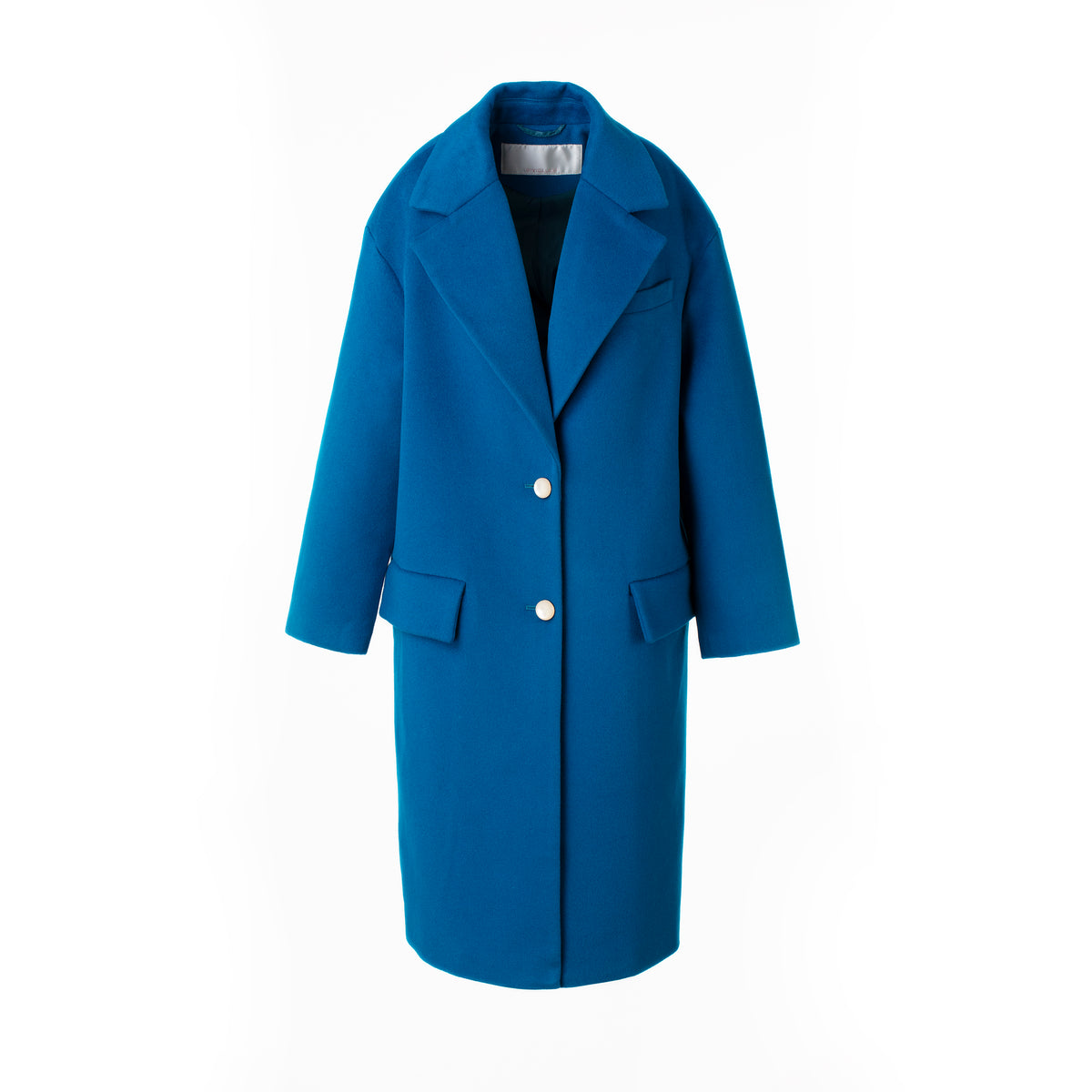 Relaxed Fit Wool-blend Coat - French Blue