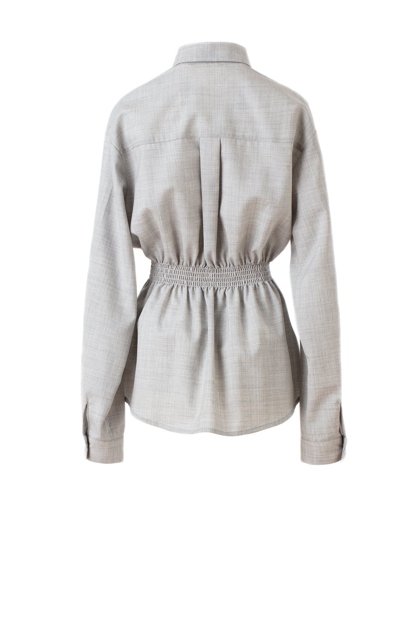 Smocked Wool Shirt
